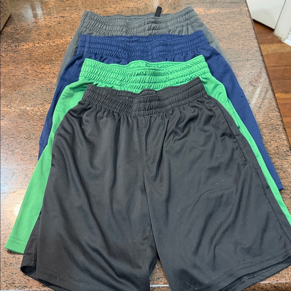 Lot of 4 Cat & Jack shorts - Black, Gray, Blue, Green